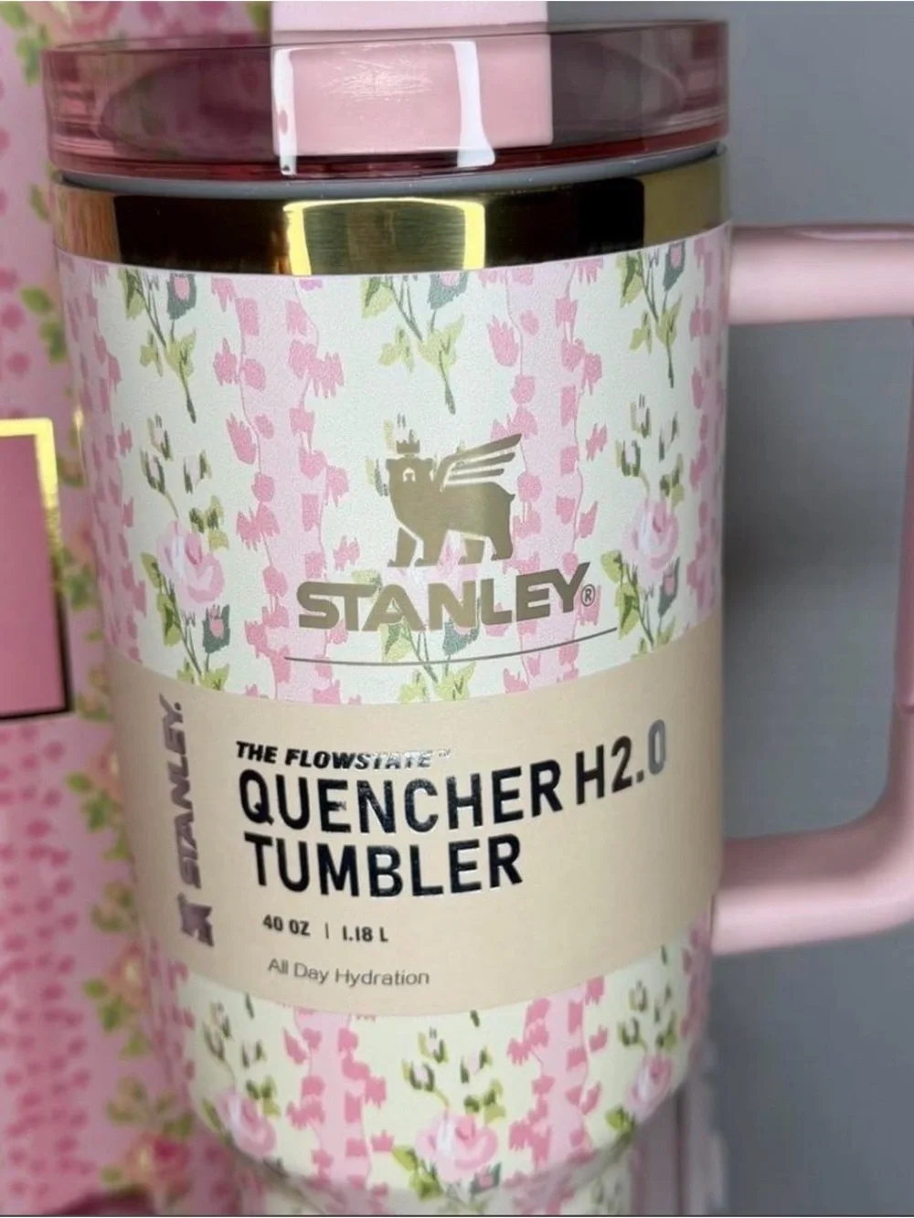 Stanley LoveShackFancy Pink Floral Quencher Tumbler